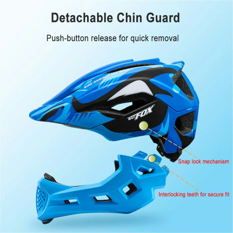 BATFOX Kids Sports Helmet | Full-face Heamets,Suitable for Bicycles and Skateboards - Image 3