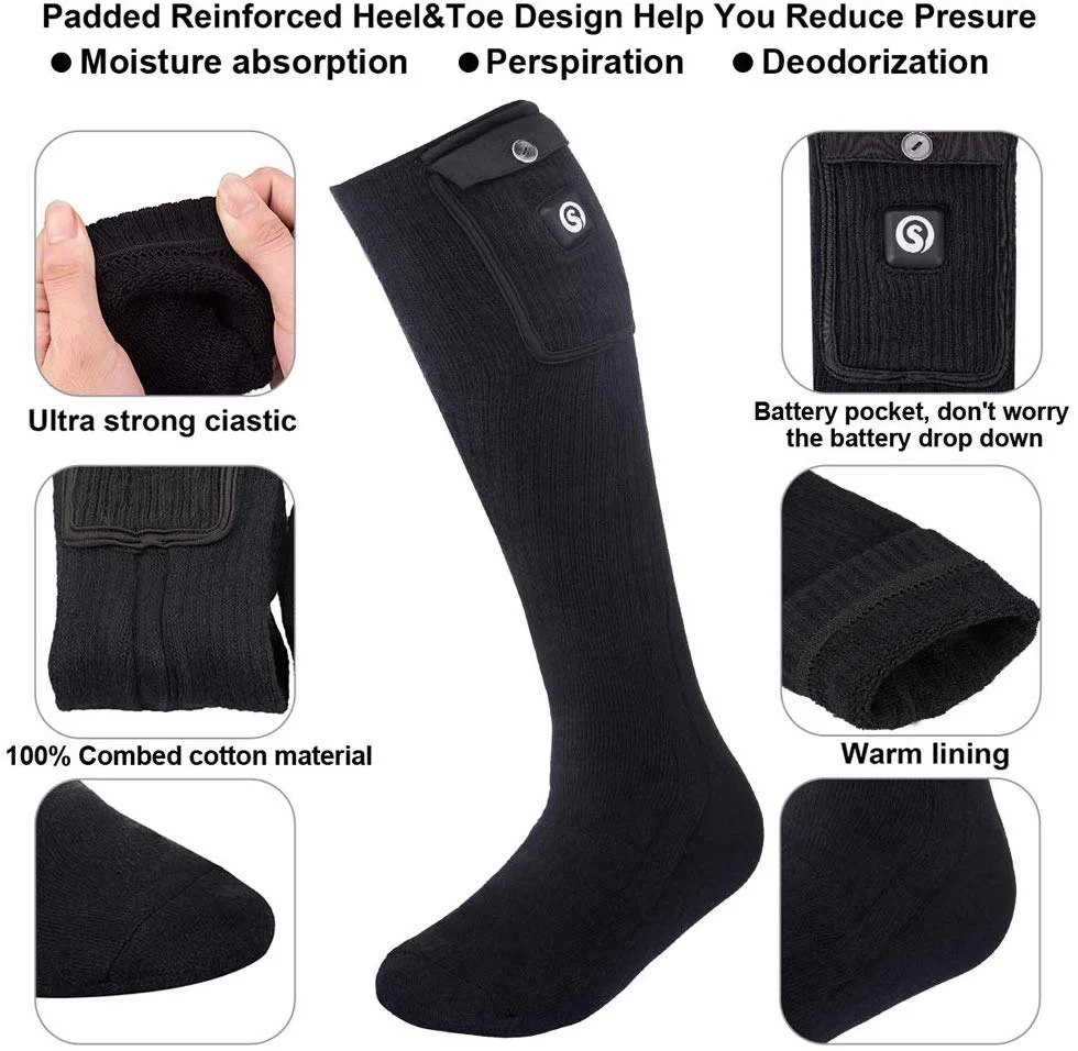 Savior Heated Socks | 7.4V Battery Unisex Foot Warmer Heated Ski Socks Black - Image 5