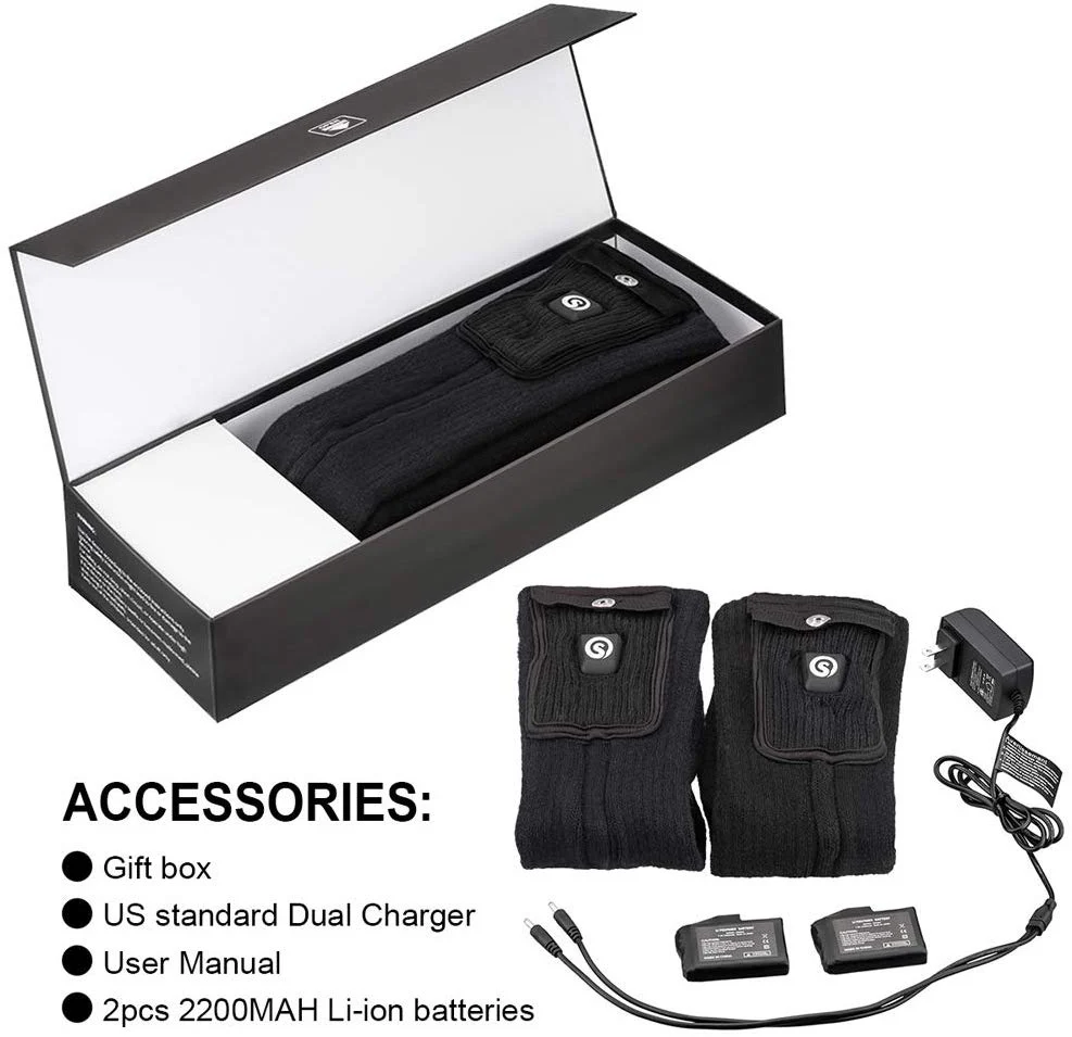 Savior Heated Socks | 7.4V Battery Unisex Foot Warmer Heated Ski Socks Black - Image 7