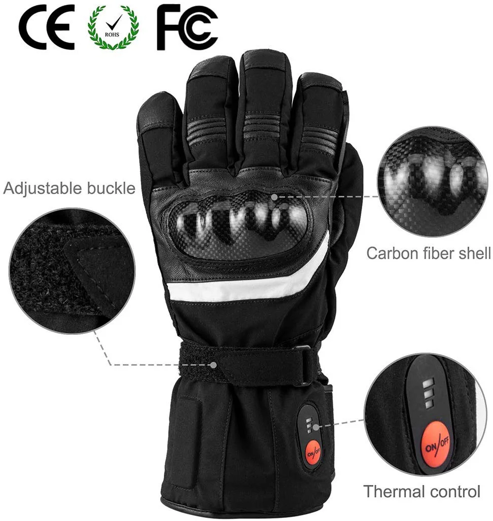 Savior Battery Powered Heated Motorcycle Gloves | Leather Heated Ski Gloves - Image 6