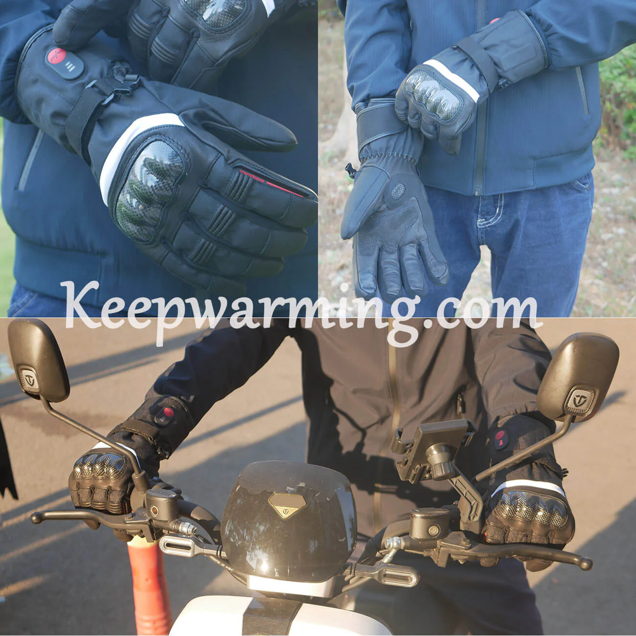 Savior Electric Heated Motorcycle Gloves | Leather Winter Heated Ski Gloves - Image 3