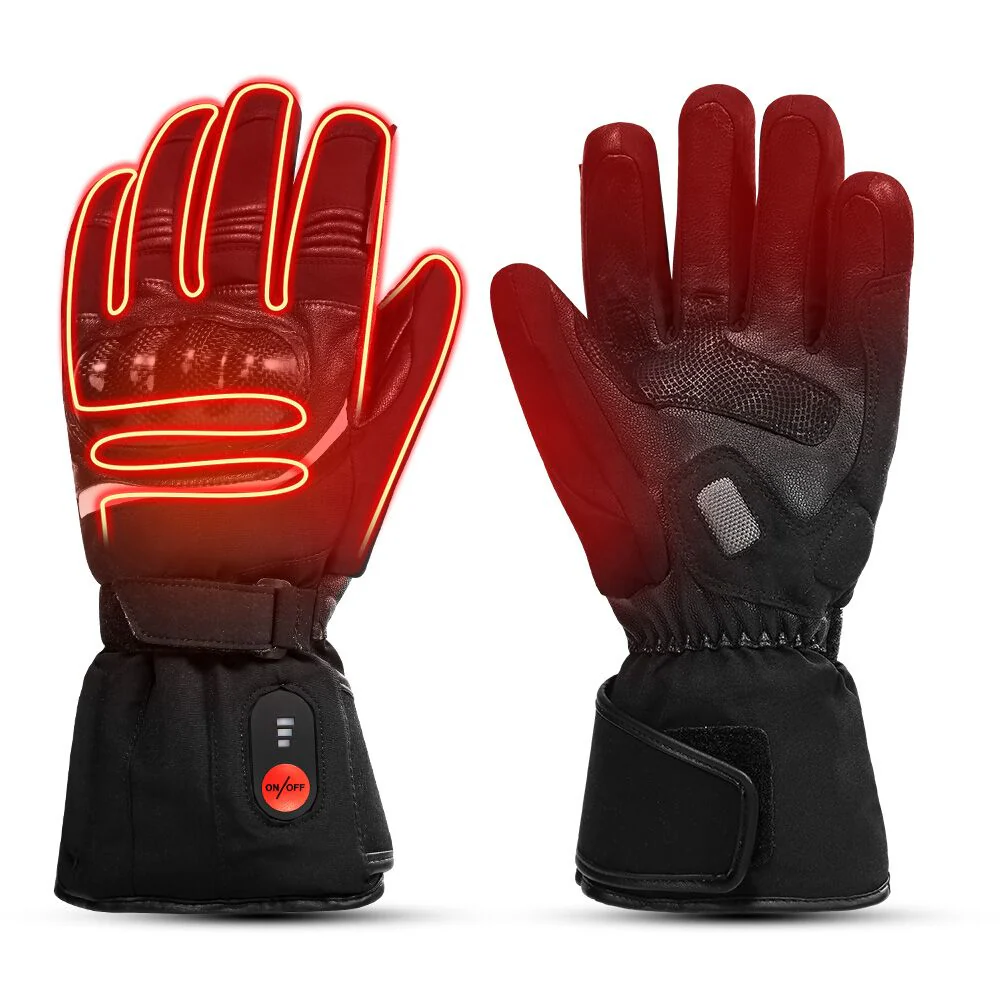 Savior Electric Heated Motorcycle Gloves | Leather Winter Heated Ski Gloves - Image 4