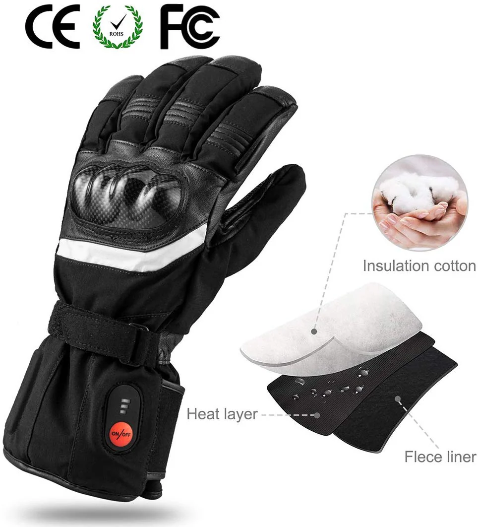 Savior Electric Heated Motorcycle Gloves | Leather Winter Heated Ski Gloves - Image 6