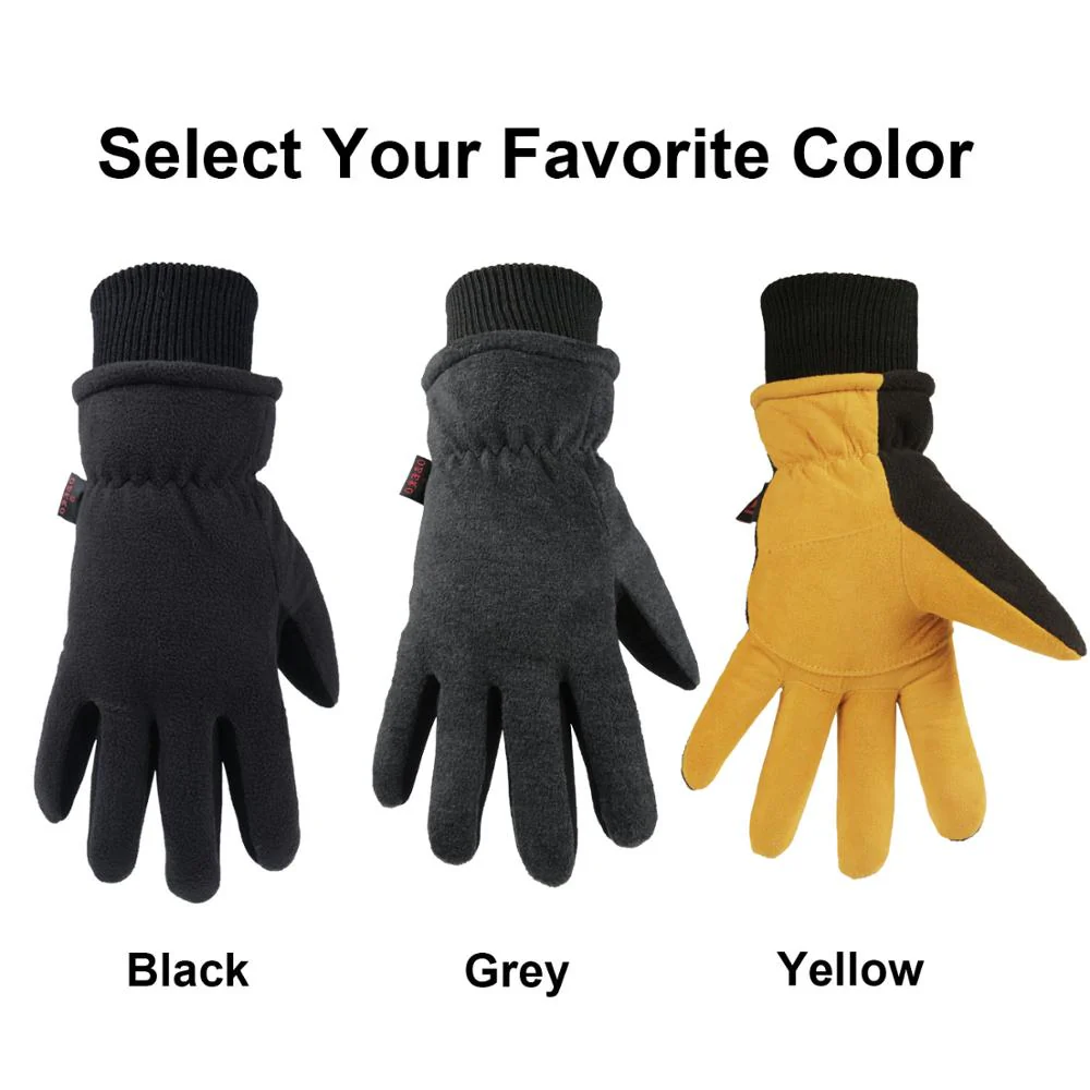 OZERO Genuine Deerskin Riding Gloves | Winter Waterproof Suede Leather Gloves - Image 7