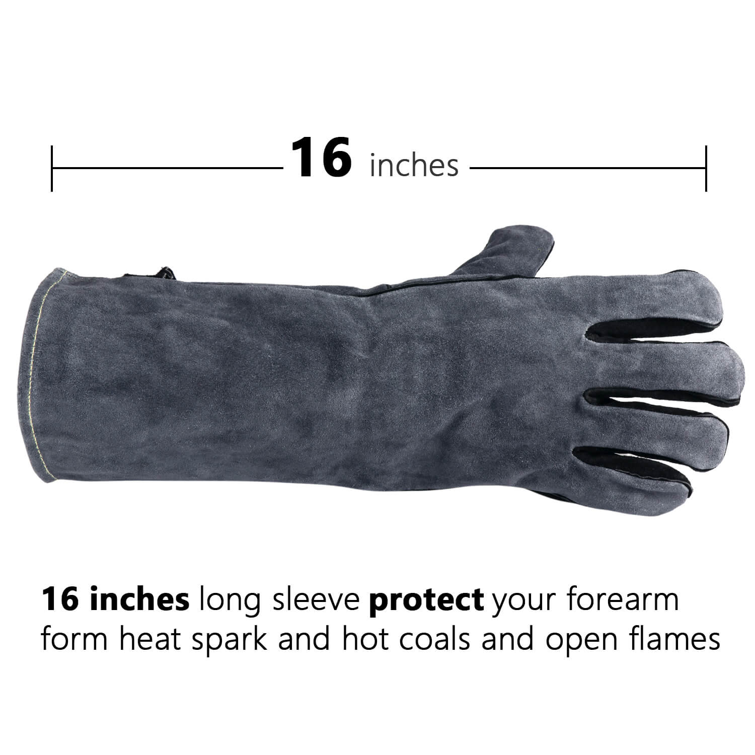 Ozero Leather Welding Heat Resistant Gloves | Welding BBQ Heat Proof Gloves - Image 7