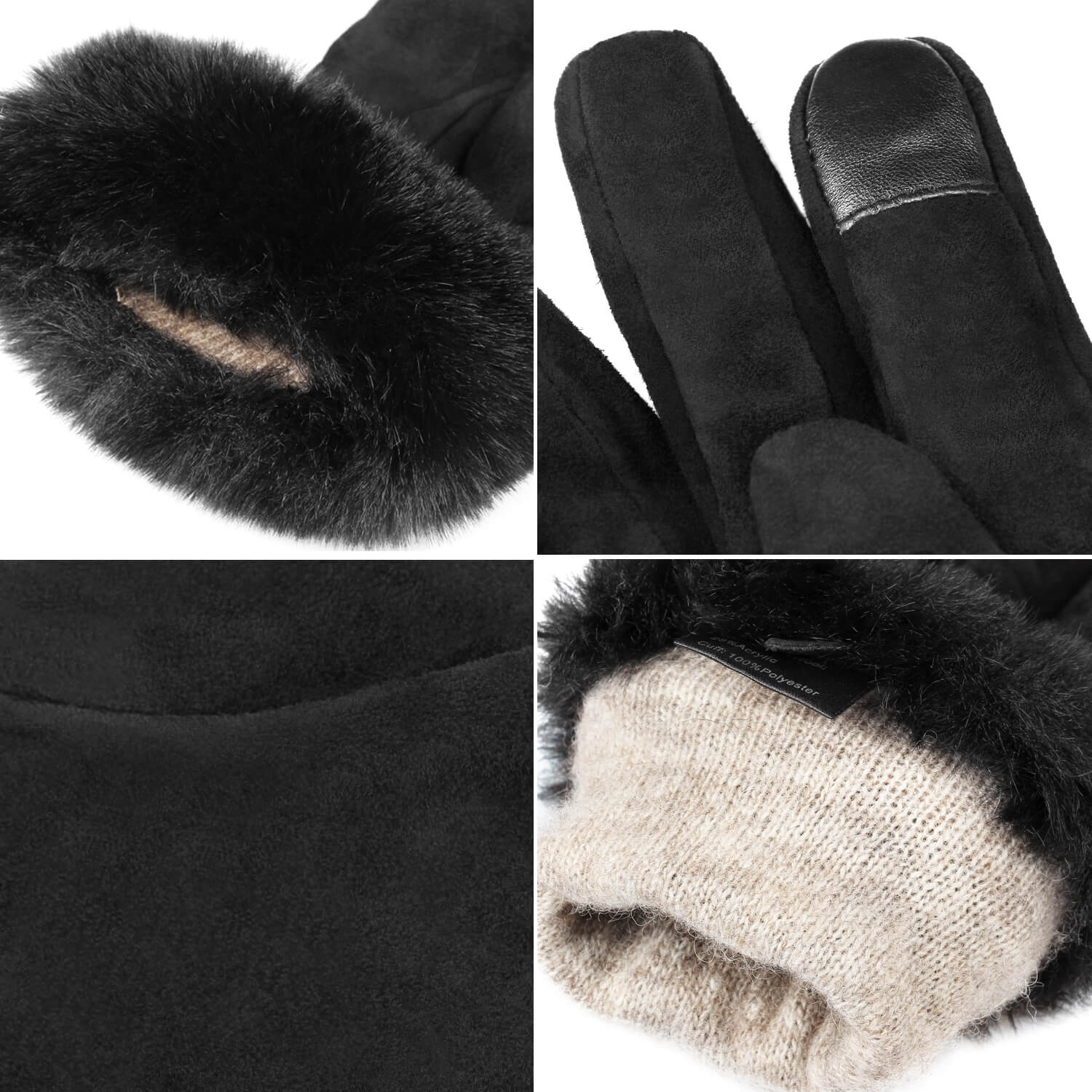 OZERO Women Touch Screen Leather Gloves | Winter Deerskin Gloves - Image 6