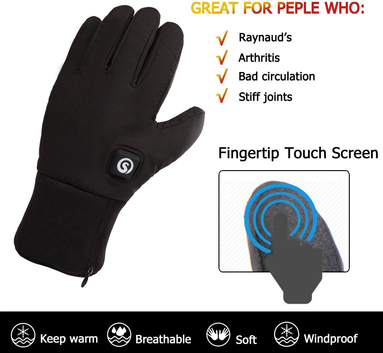 Rechargeable Battery Heated Gloves | Unisex Moderate Thickness Hand Warmer Savior Heated Gloves - Image 5