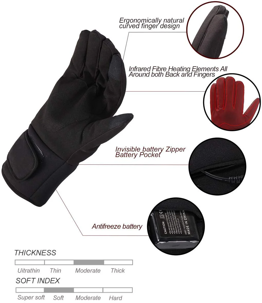 Rechargeable Battery Heated Gloves | Unisex Moderate Thickness Hand Warmer Savior Heated Gloves - Image 6