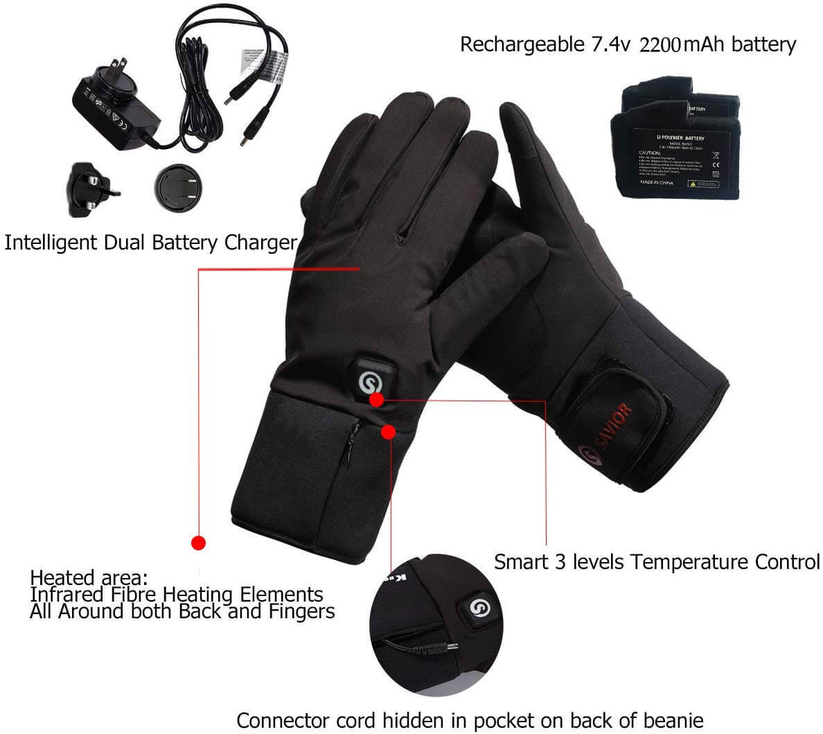 Rechargeable Battery Heated Gloves | Unisex Moderate Thickness Hand Warmer Savior Heated Gloves - Image 7