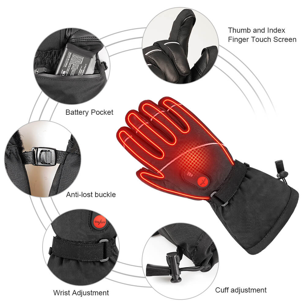 Savior Thick Heated Leather Gloves | Leather Hand Warming Gloves - Image 5