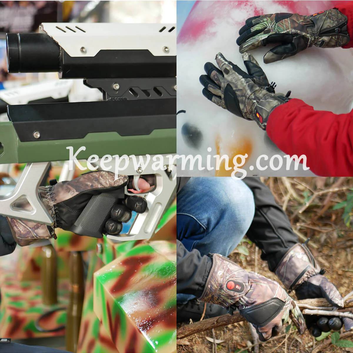 Savior Thick Camo Heated Gloves For Hunting ｜Water Resistant Rechargeable Battery Powered Gloves - Image 3