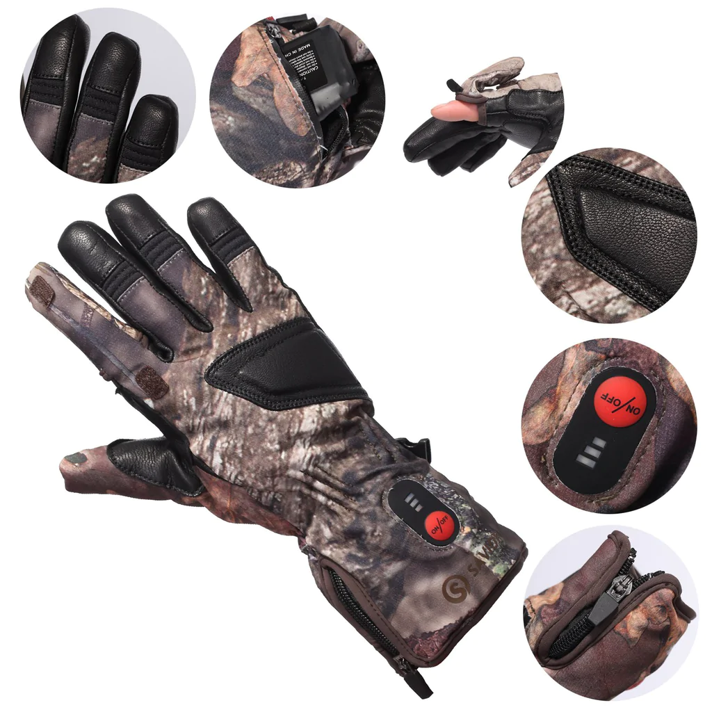 Savior Thick Camo Heated Gloves For Hunting ｜Water Resistant Rechargeable Battery Powered Gloves - Image 6