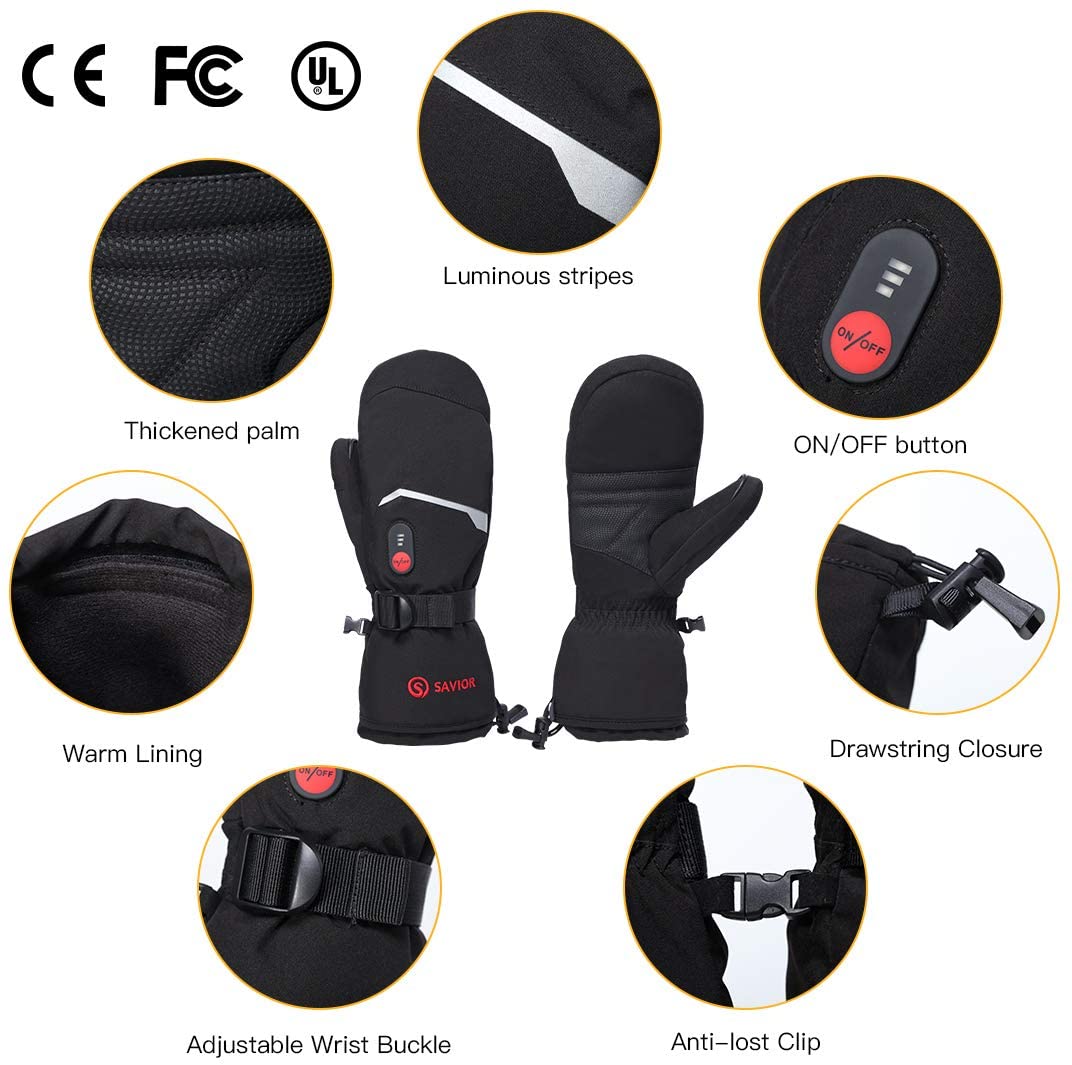 Savior Electric Heated Mittens | Thick 7.4V Rechargeable Warming Mittens For Skiing - Image 7